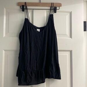 Gap chiffon tank top with ruffle hem detail